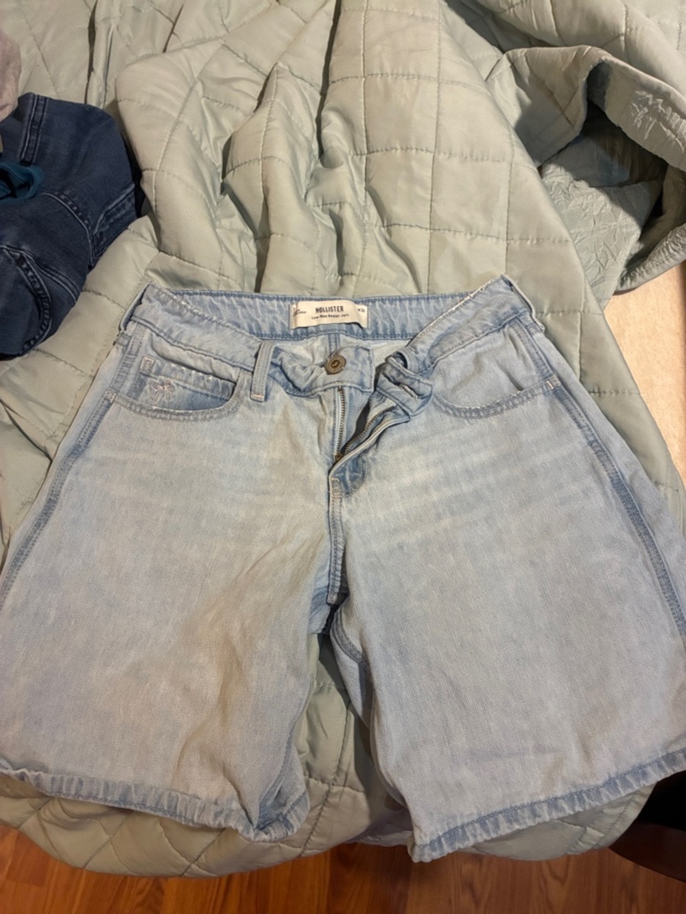 Hollister Pale Blue Denim Jean Shorts